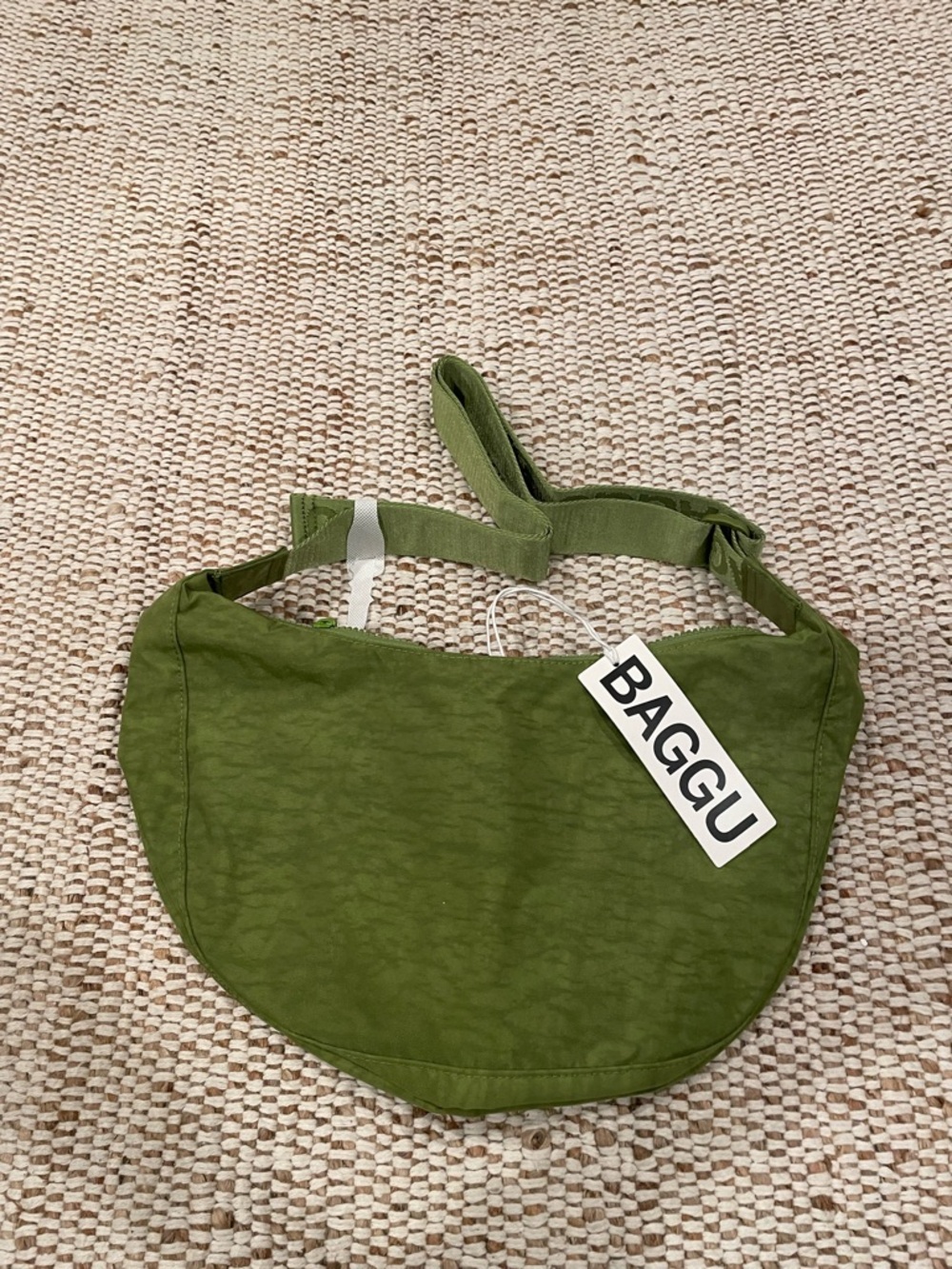 Baggu Medium Nylon Crescent Bag Green Juice